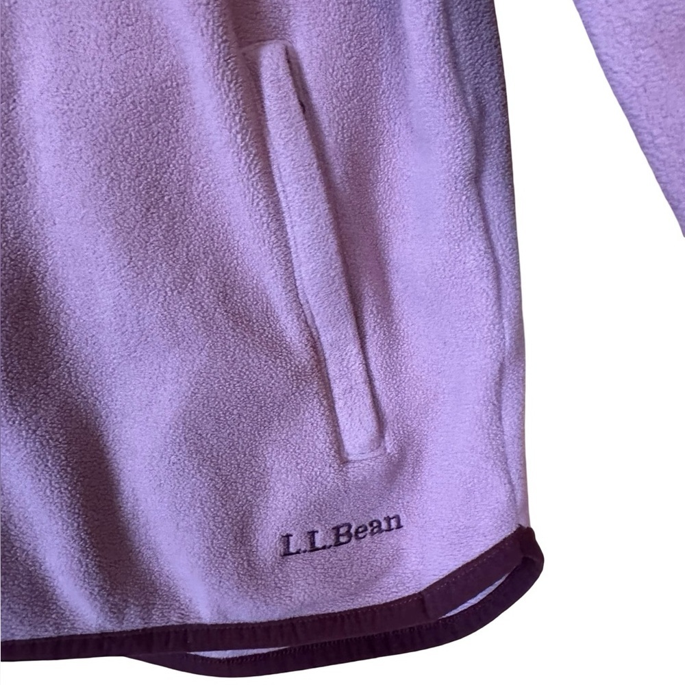 LL Bean Full Zip Lightweight Fleece Jacket Mauve L - Picture 3 of 8